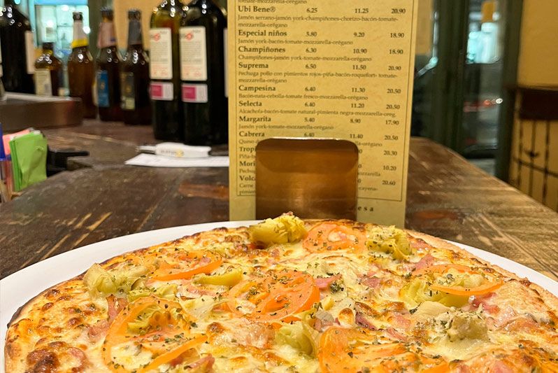 Carta de pizzas del Ubi Bene